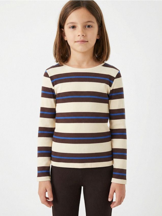 Sinsay - Tricou din bumbac în dungi - multicolor