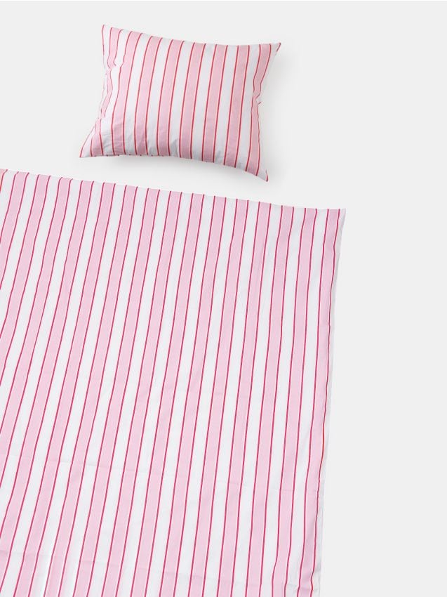 Sinsay - Set de lenjerie de pat cu dungi - roz