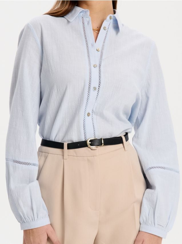 Camicia con inserto traforato - SINSAY