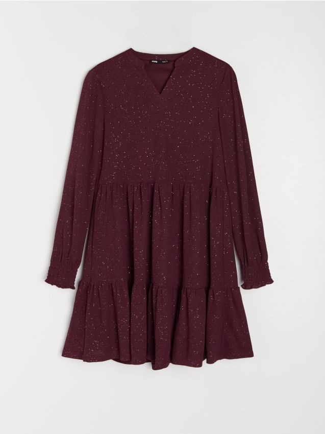 Sinsay Sinsay - Μίνι φόρεμα με εφέ επιπέδων - burgundy