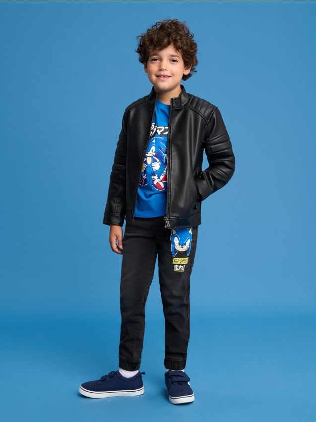 Sinsay - Jeansy Sonic the Hedgehog - czarny