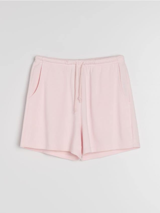Sinsay - Szorty dresowe z bawełną - różowy