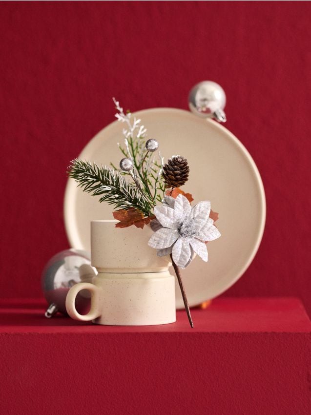 Sinsay - Vianočná dekoratívna rastlina - Betlehemská hviezda 2 pack - strieborná