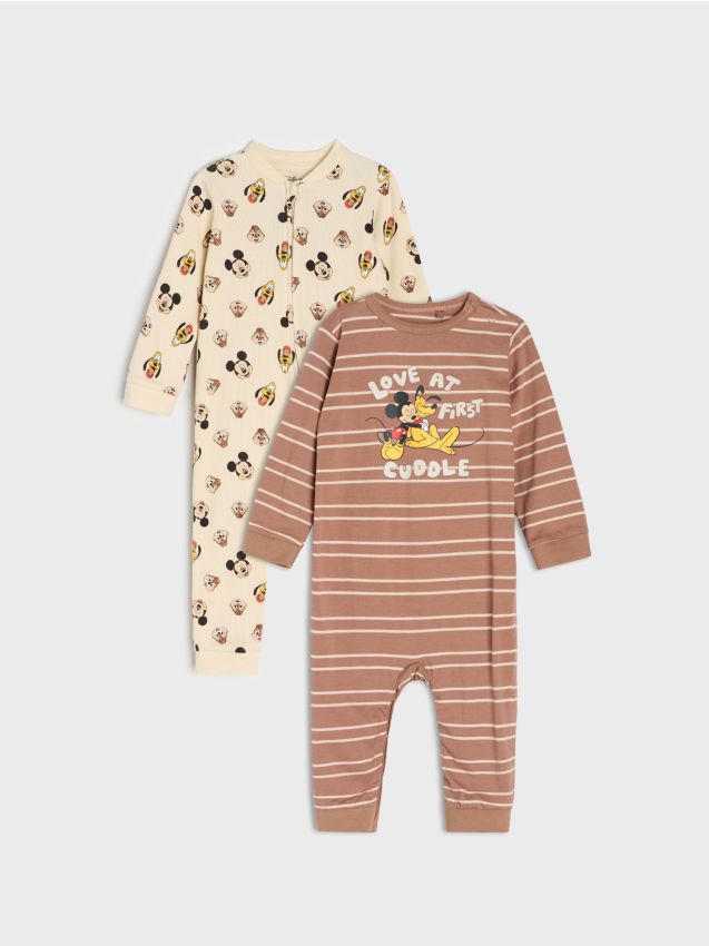 Sinsay - Body Mickey Mouse din bumbac 2 pack - cafeniu
