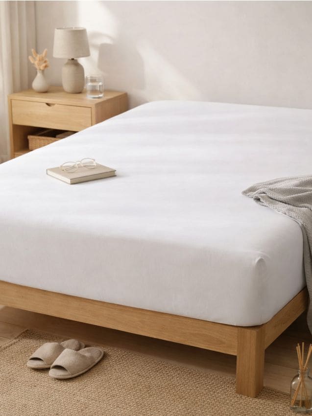 Sinsay - Cearșaf din bumbac, cu elastic - alb