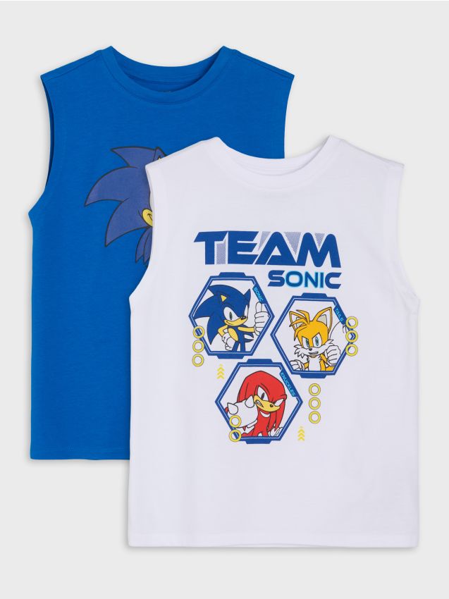 Sinsay - Tricouri din bumbac cu imprimeu 2 buc Sonic the Hedgehog - multicolor