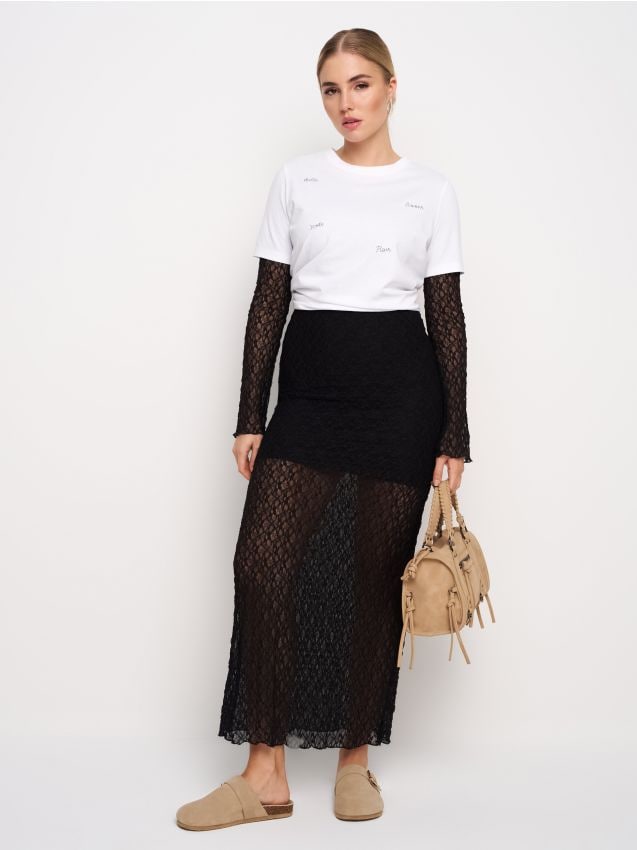 Sinsay - Tricou cu mânecă scurtă - alb