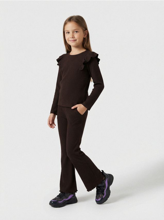 Sinsay - Set de tricou cu mânecă scurtă și pantaloni - maro