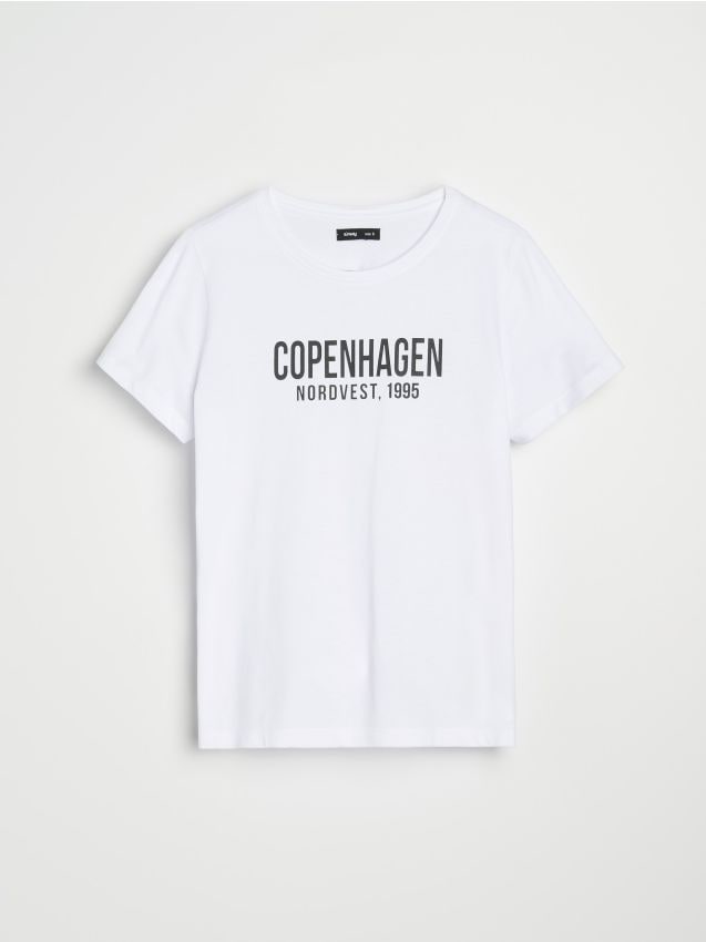 Sinsay - Tričko s krátkym rukávom - biela