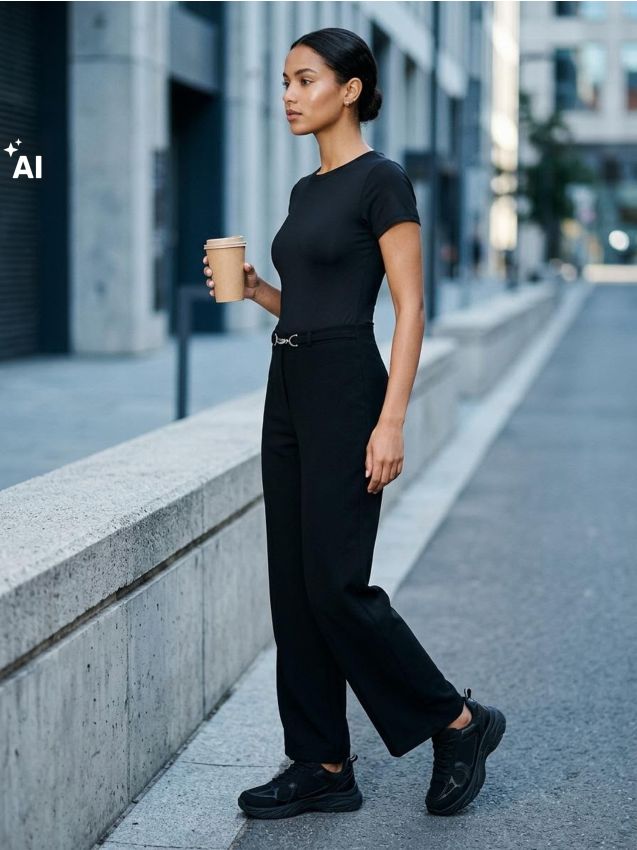 Sinsay - Pantaloni wide leg - negru