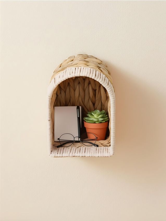 Sinsay - Pletená nástenná polica v tvare oblúka - béžová