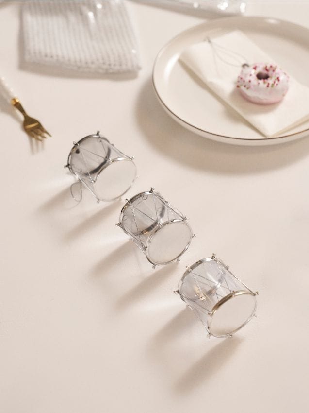 Sinsay - Vianočná ozdoba bubon 6 pack - strieborná