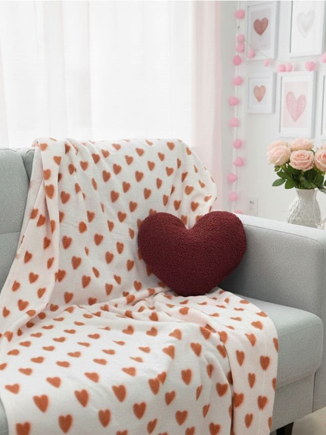 Sinsay - Pătură cu inimi - roșu