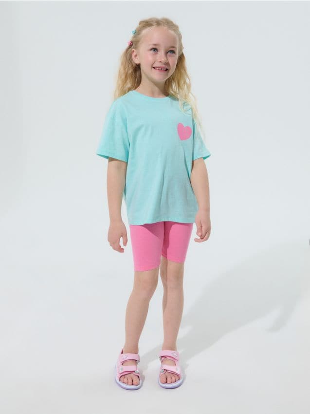 Sinsay - Set din bumbac: tricou și pantaloni scurți - multicolor