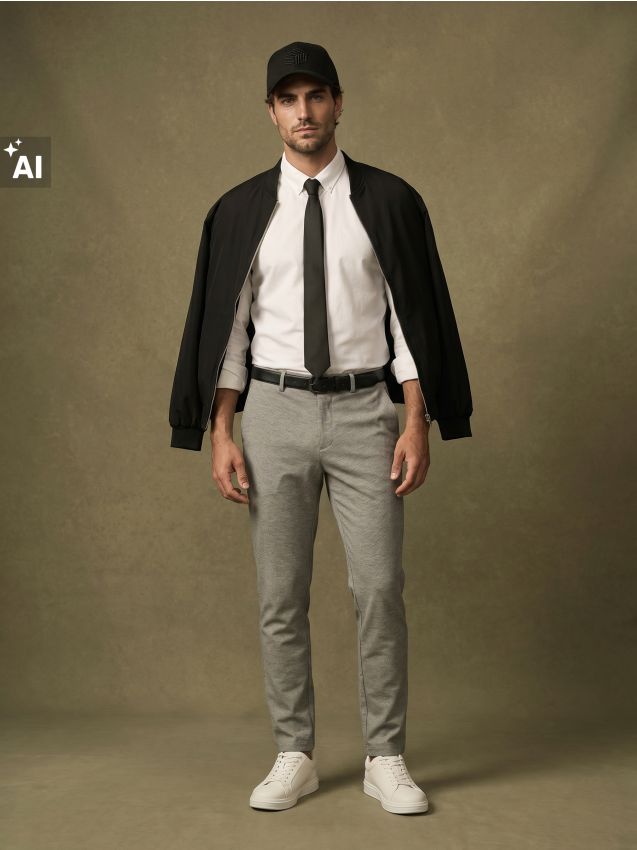 Sinsay - Pantaloni slim fit cu amestec de vâscoză - gri deschis