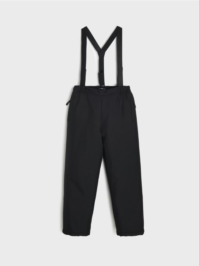 Sinsay - Pantaloni de schi cu bretele și elemente reflectorizante - negru