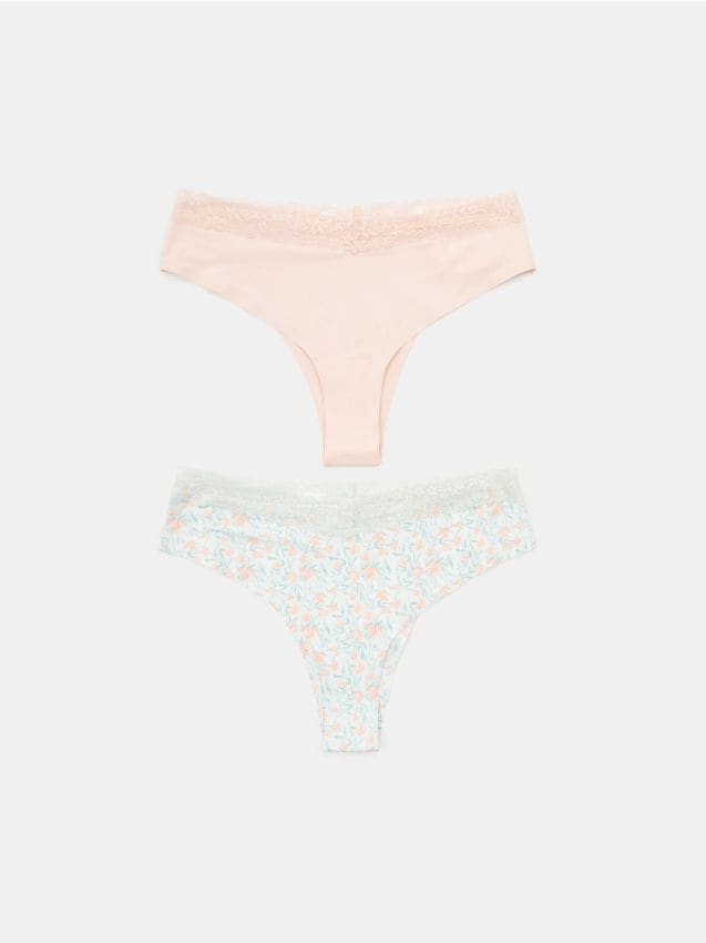 Majtki brazyliany z koronką 2 pack - SINSAY