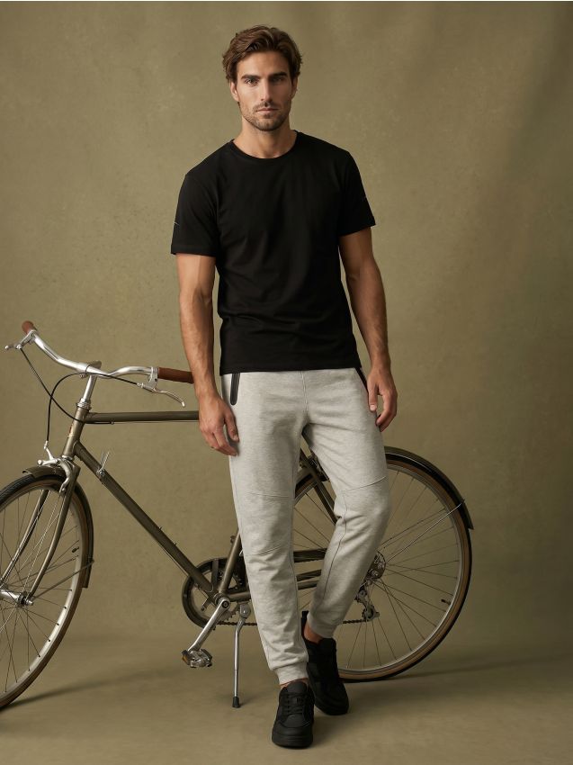 Sinsay - Pantaloni de trening slim - gri deschis