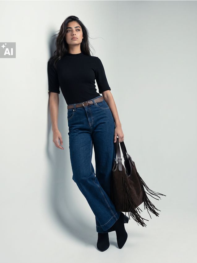 Sinsay - Body cu guler înalt, perle decorative și amestec de vâscoză - negru