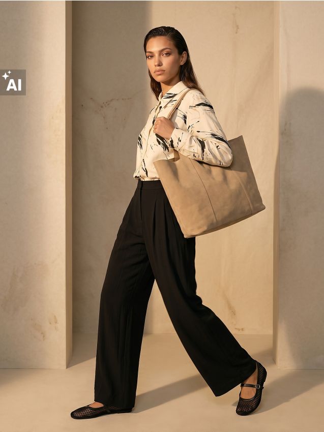 Sinsay - Pantaloni wide leg cu viscoză - negru
