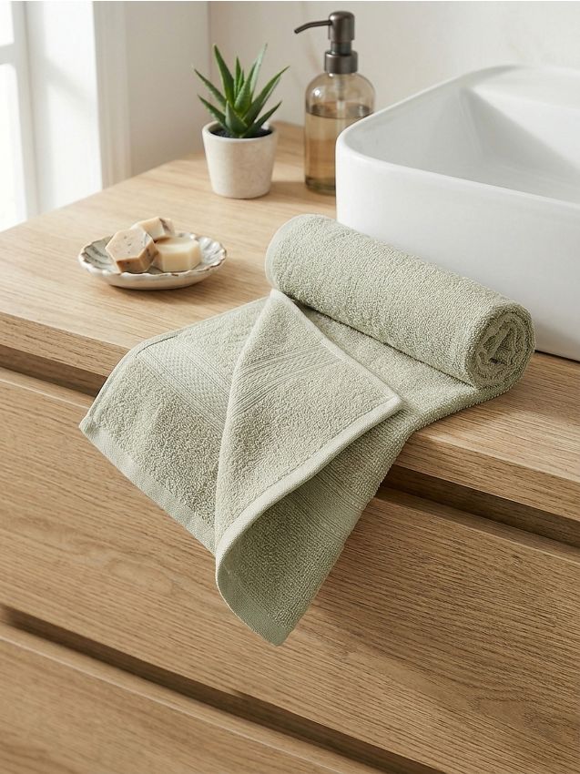 Sinsay - Prosop din bumbac uni - verde-gălbui