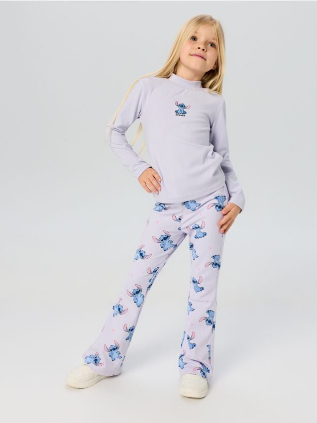 Sinsay - Colanți reiați flare Stitch - lavand