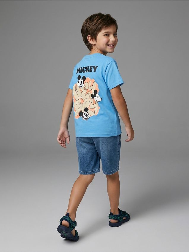 Sinsay - Tricou din bumbac cu imprimeu Mickey Mouse - mid blue