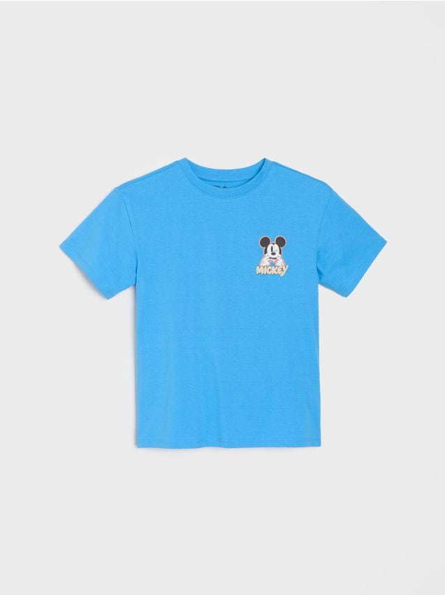 Sinsay - Tricou din bumbac cu imprimeu Mickey Mouse - mid blue