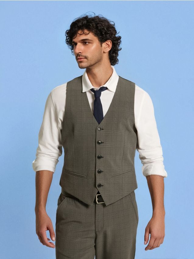 Sinsay - Vestă de costum cu carouri - gri-închis