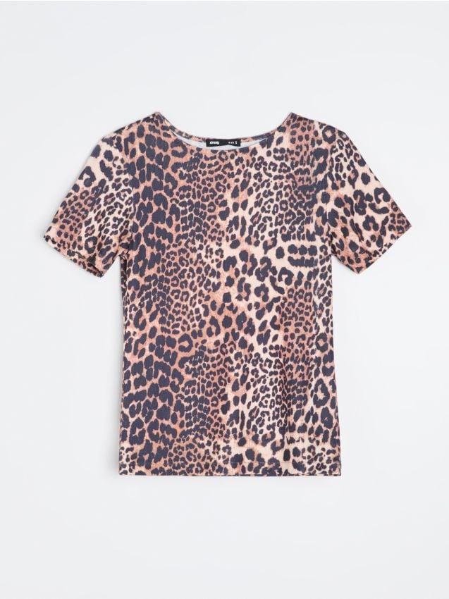 Sinsay - Tricou raiat cu imprimeu leopard - altele