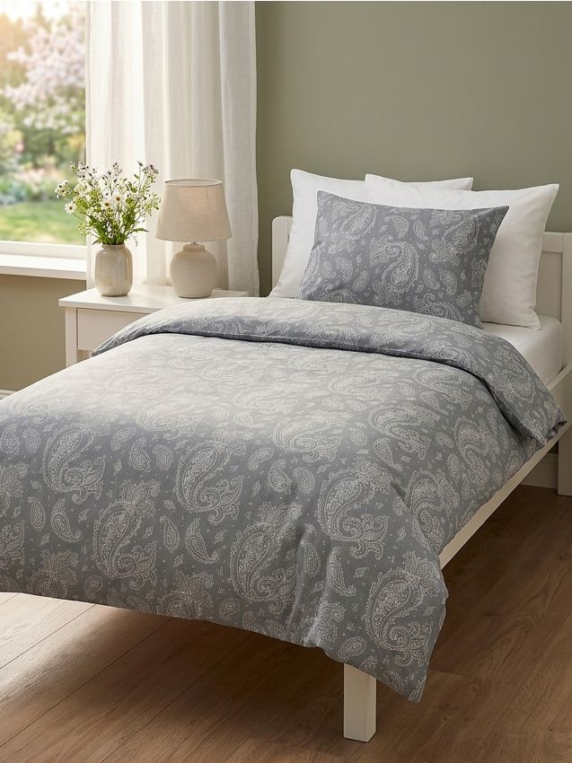 Sinsay - Set de lenjerie de pat cu model paisley - gri-neutru