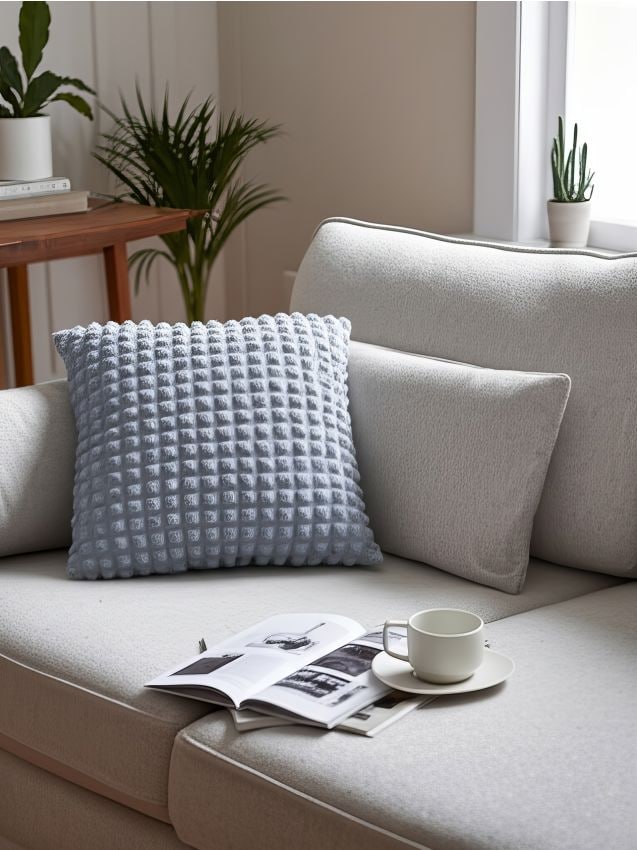 Sinsay - Pernă decorativă cu model în carouri embosat - light blue