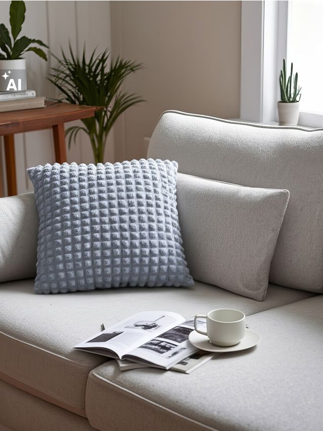 Sinsay - Pernă decorativă cu model în carouri embosat - light blue