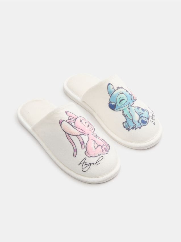 Sinsay - Papuci cu imprimeu Stitch - crem
