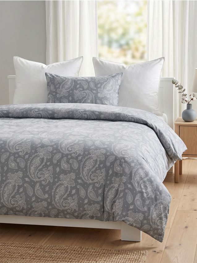 Sinsay - Set de lenjerie de pat cu model paisley - gri-neutru