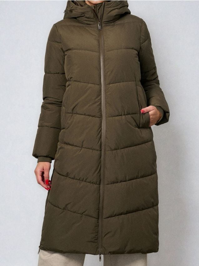 Sinsay - Prešívaný plášť s kapucňou - žlto-zelená