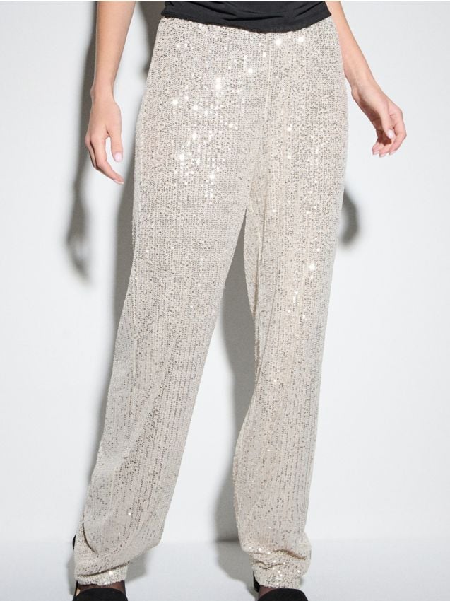 Sinsay - Široké nohavice - strieborná