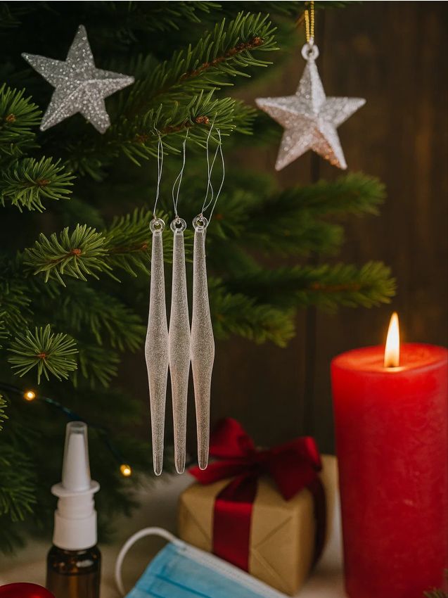 Sinsay - Súprava 6 vianočných ozdôb - clear