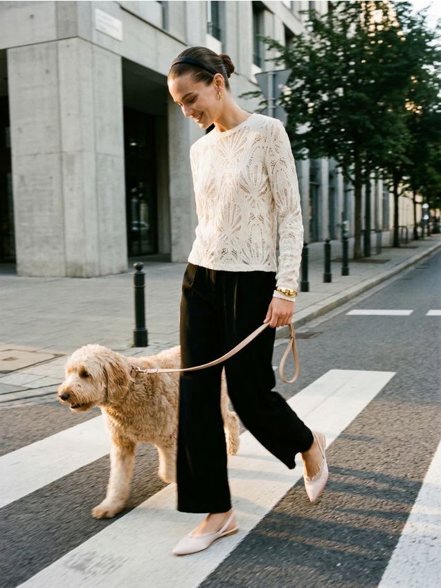 Sinsay - Bluză ajurată cu mâneci lungi - crem