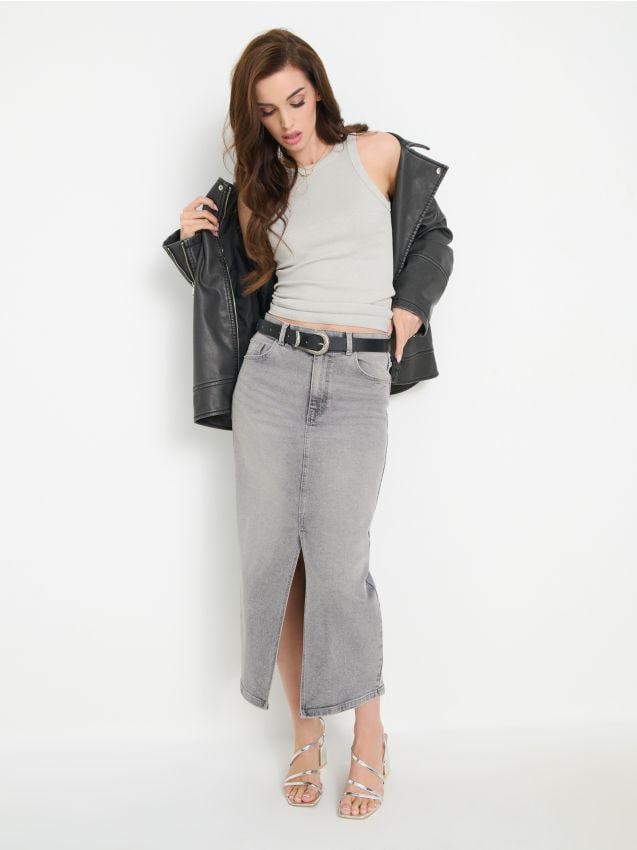 Sinsay - Tank top - gri-neutru