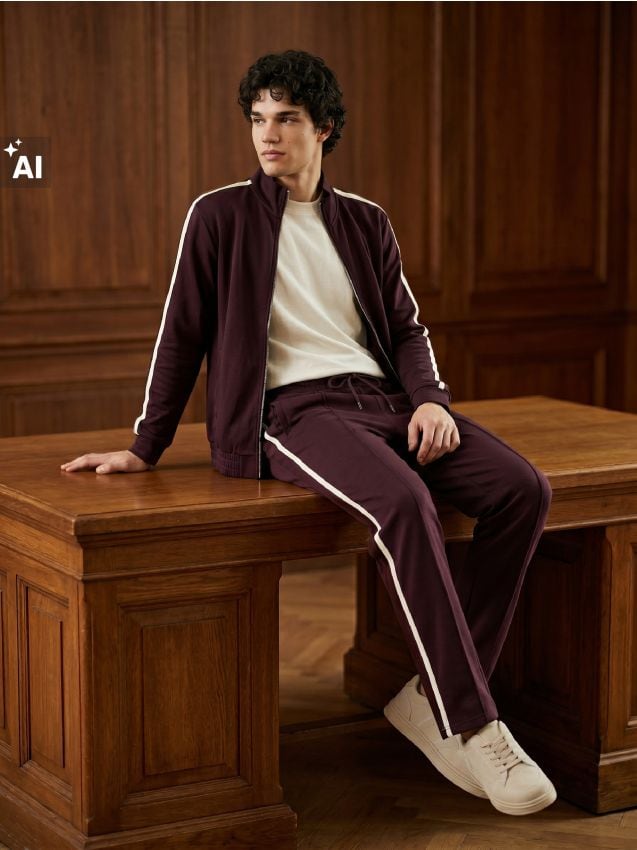 Sinsay - Pantaloni de trening comfort fit cu amestec de bumbac - violet