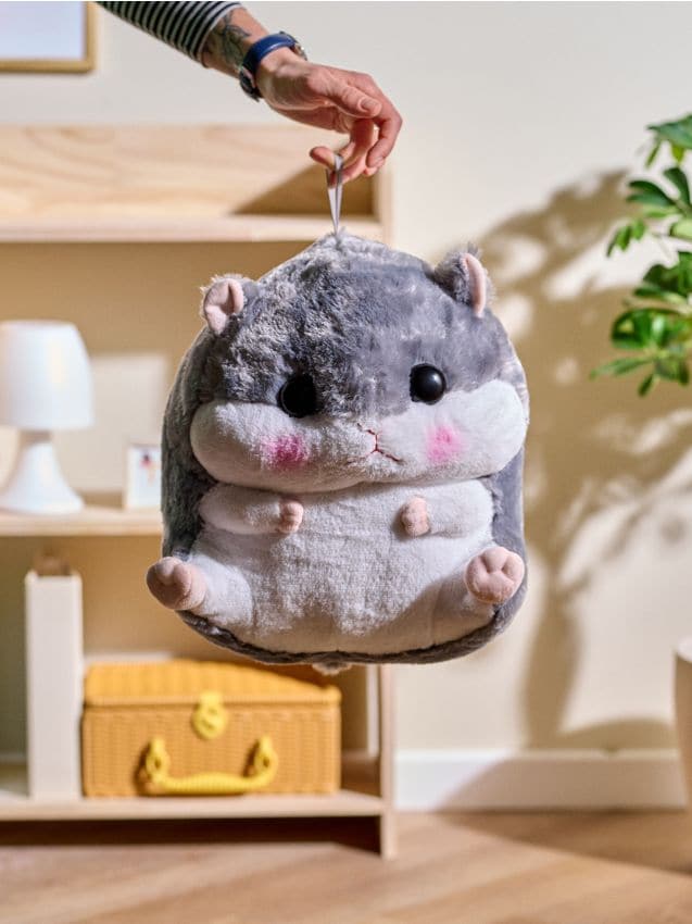 Sinsay - Jucărie de pluș în formă de hamster cu pătură în interior - gri deschis