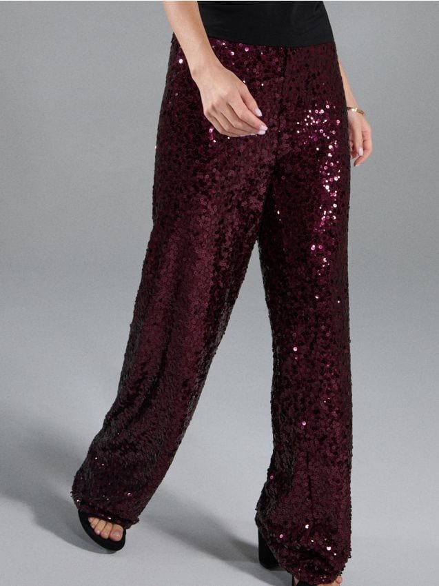 Sinsay - Široké nohavice - bordová