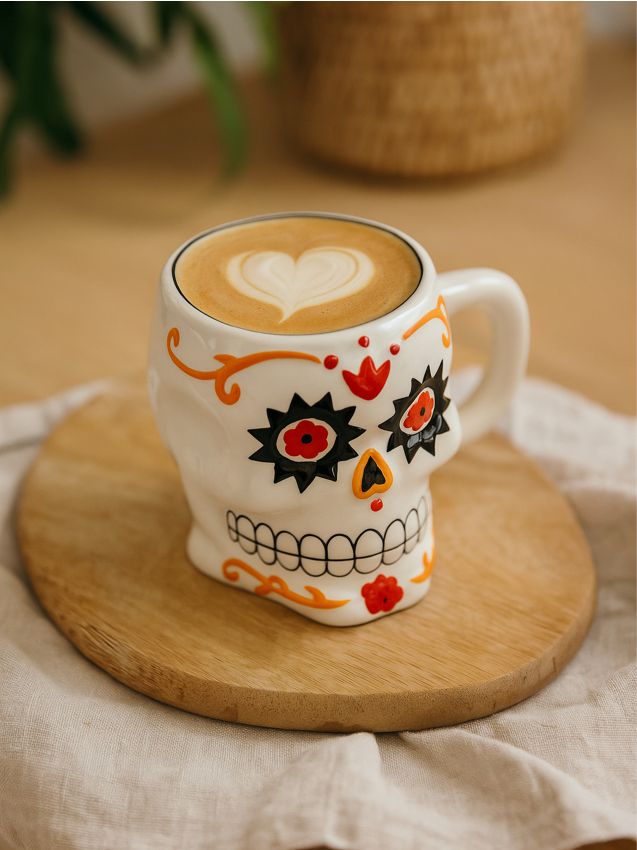 Sinsay - Cană cu motiv de Halloween - alb
