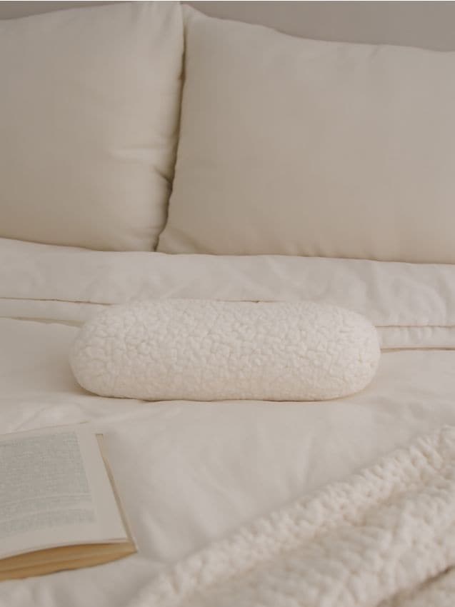 Cuscino decorativo a rullo - bianco