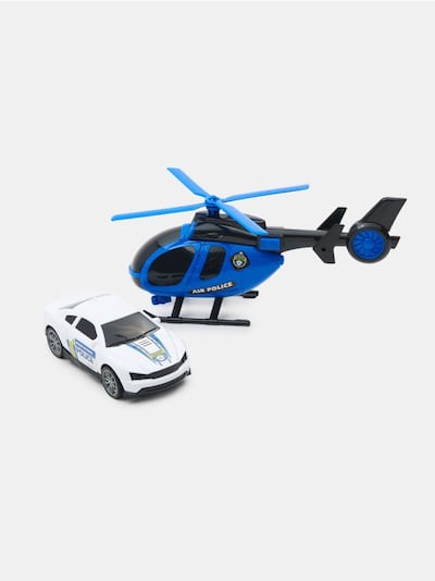 Igrača – Policijski helikopter in avto
