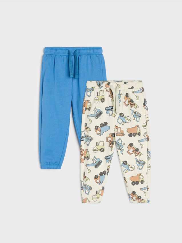 Sinsay - Pantaloni de trening jogger cu motiv de vehicule 2 pack - gri deschis