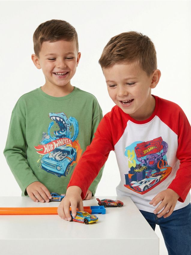 Sinsay - Tricouri din bumbac cu imprimeu 2 pack Hot Wheels - multicolor