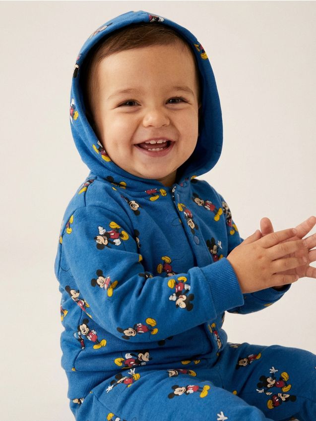 Sinsay - Hanorac cu glugă și fermoar Mickey Mouse - mid blue