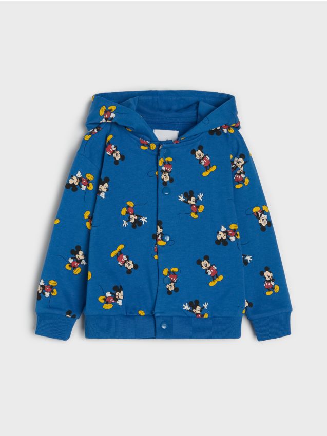 Sinsay - Hanorac cu glugă și fermoar Mickey Mouse - mid blue